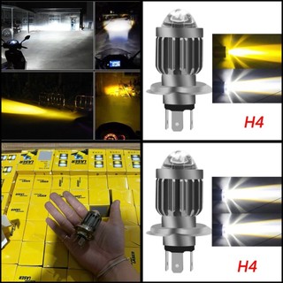 Đèn pha led xe máy chân h4 bi cầu 2 màu