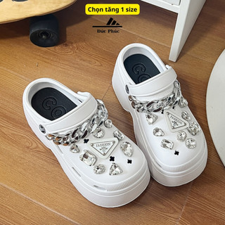Sục độn đế gắn kèm Charm Tam Giác, sục cross kèm bộ 18 sticker xích đính Đá chọn tăng 1 size