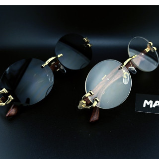 KÍNH HIPHOP KHÔNG GỌNG KÍNH TRÒN GIỌNG GIẢ GỖ CHẤT LƯỢNG CAO KÍNH RÂM BY MAMA KING