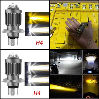 Đèn led xe máy bi cầu 2 màu, wave, sirius, satria, vision, ab, future