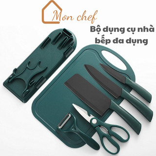 Bộ dao kéo thớt Mon Chef 7 món đaps ứng đủ nhu cầu của gia đình