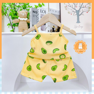 Đồ bộ hai dây vải tăm mát mẻ cho bé gái mùa hè 2024, mimibaby shop, mimi25