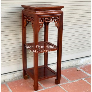 Đôn lim vuông 2 tầng kê bày đồ gỗ lim cao 80,100cm