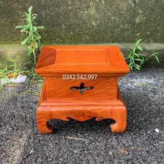Kỉ vuông chân trơn gỗ hương cao cấp sang trọng cao 16,18cm