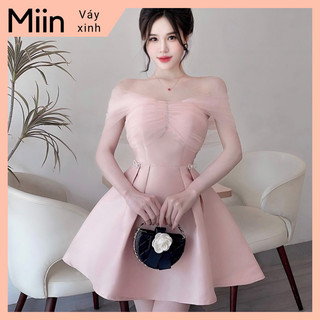 Váy trễ vai phối lưới ngọc