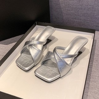 Sandal nữ đế cao mũi hở vuông chiều cao 4 phân mẫu mới