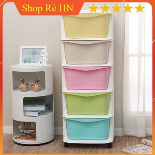 Tủ nhựa ghép Có Bánh Xe ,Mỗi Ngăn Có Màu Sắc . tủ nhựa kéo 5 tầng đa sắc