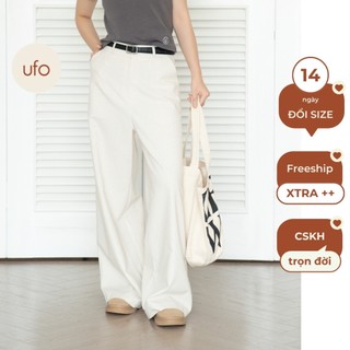 Quần suông ống rộng linen dày không chiết li Leah Pants - ufo.thebasic