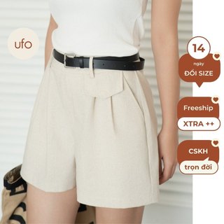 Quần short linen dày kèm đai lưng - Linen Gem Short - ufo.thebasic