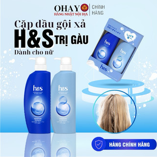 Bộ dầu gội xả H/S màu xanh dương hương bạc hà cho tóc khô, gàu - Hàng Nhật Nội Địa