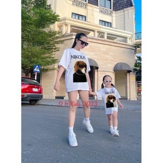 Xả áo đôi bố mẹ con cho bé