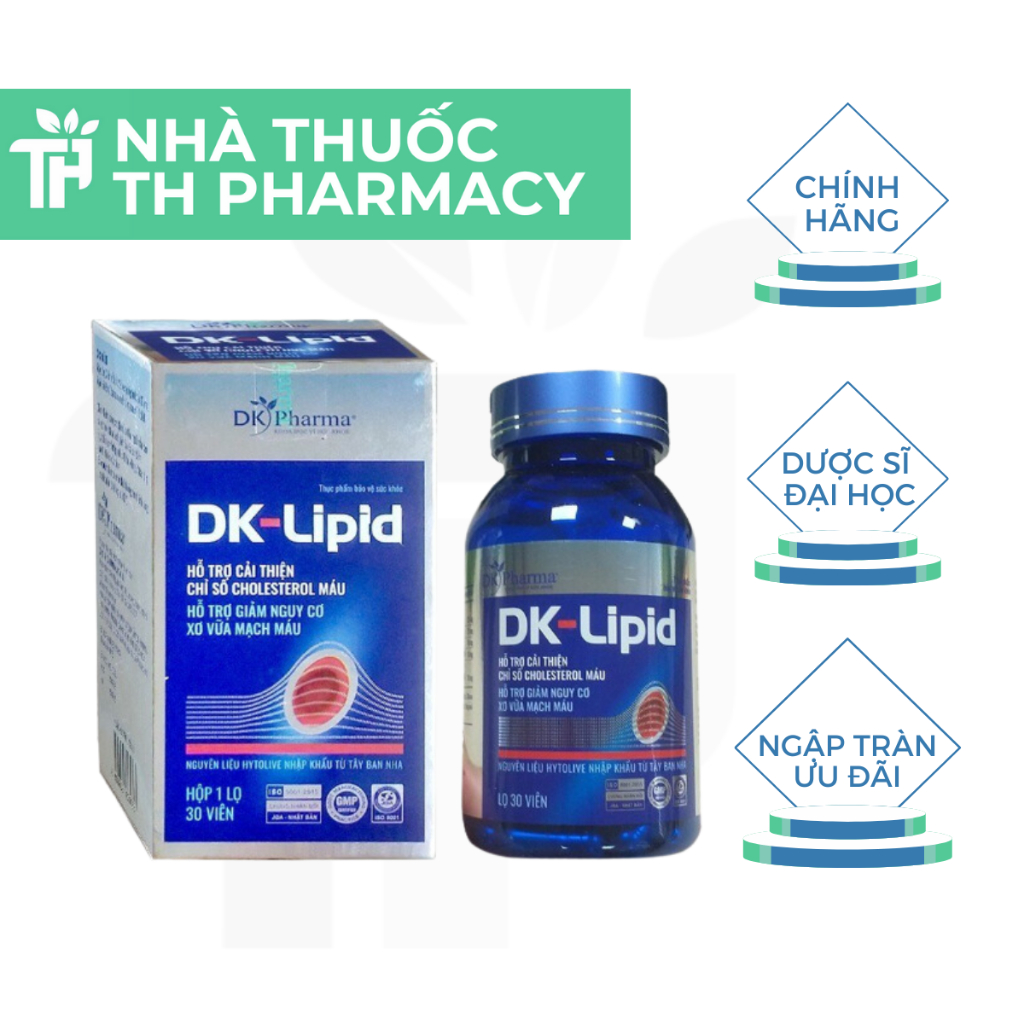 [🚨RẺ VÔ ĐỊCH🚨] Viên uống hỗ trợ cải thiện mỡ máu DK Lipid - DK Pharma TH Pharmacy