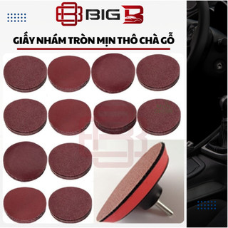 Giấy nhám tròn mịn thô chà gỗ giấy ráp dính 125mm big b official