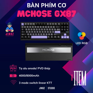Bàn Phím Cơ Mchose GX87 Keyboard Alu CNC Ba Chế Độ- Hàng Chính Hãng - Jinoz Gaming