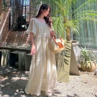 Đầm tơ babydoll phối ren style hàn quốc