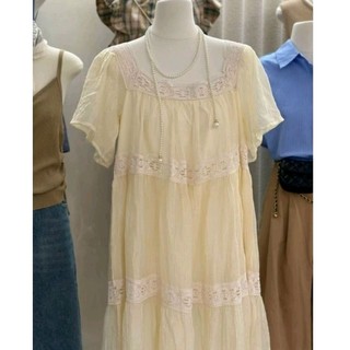 Đầm tơ babydoll phối ren style hàn quốc