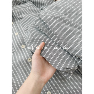 Set áo kẻ đũi phối chân váy
