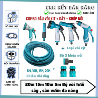 20m 15m 10m 5m Bộ vòi tưới cây đa năng dây nước xịt rửa gia đình sân vườn Tặng kèm khớp nối chờ