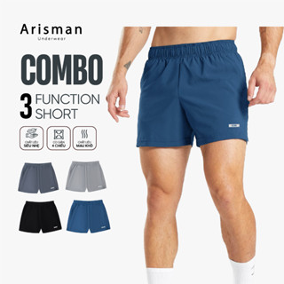  Combo 3 Quần Thể Thao Nam ARISMAN 5 Inch Function siêu nhẹ tập gym chạy bộ vận động thoải mái 