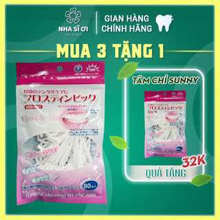 Tăm chỉ nha khoa Nhật Bản Sunny 80 que, tăm nha khoa, chăm sóc răng miệng