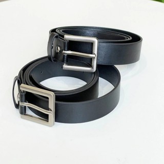 Dây Thắt Lưng Unisex Mặt Vuông Dây Nịt Nữ Da Đẹp Không Đục Lỗ Eo Nhỏ Vừa