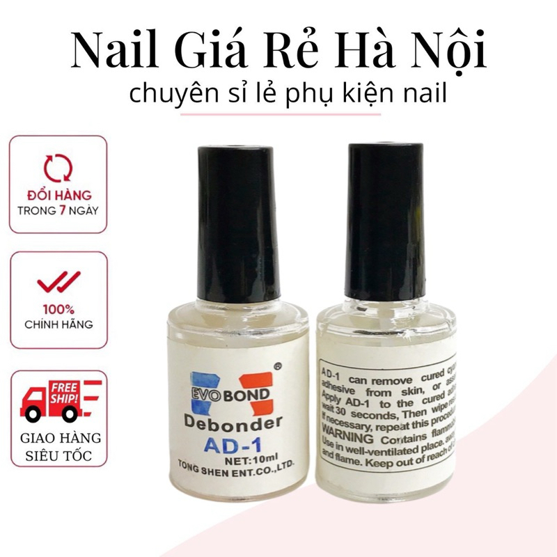 Chai Nước Sáng đá Ad,Tháo Móng up Nail