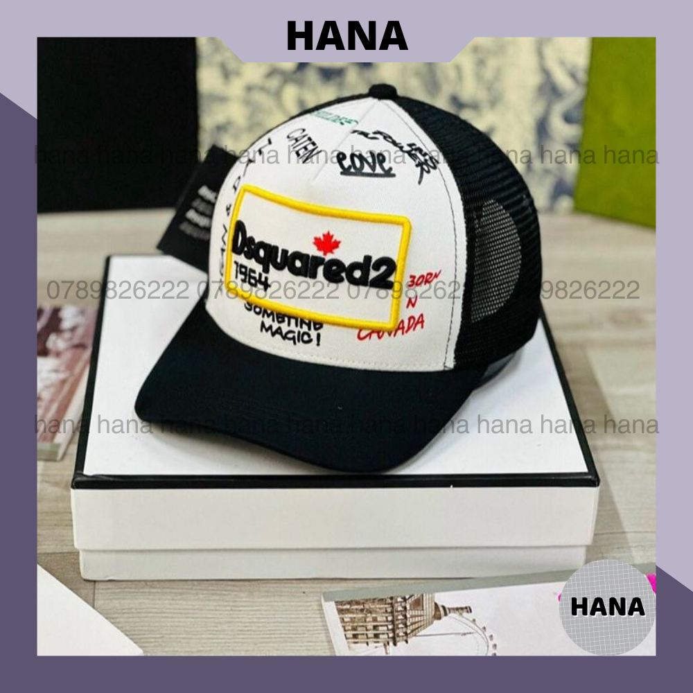 Mũ Lưỡi Trai Phối Lưới DSQUARED2 Khoá Nút Thời Trang Nam Nữ, DSQ 1964 nón kết lưới Dsquared2 phối mà