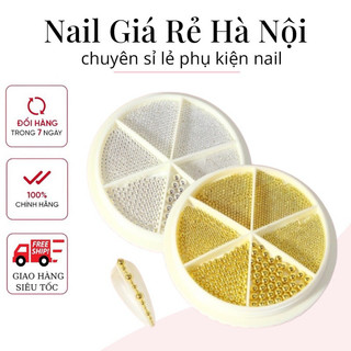 Set bi kim loại trang trí móng nail-Khay mix size