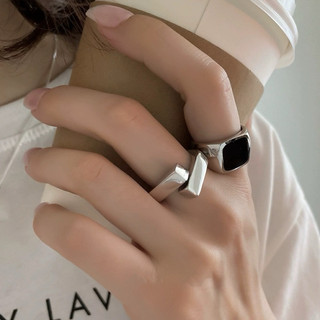 Nhẫn ONER Bạc 925 "Black Square Ring" ( Bảo Hành Bạc 1 Năm )