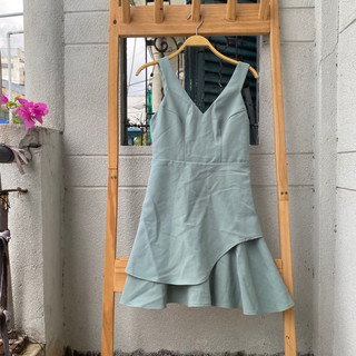 2hand đầm xanh 2 dây hiệu NHP JEANSCO eo 64cm dài 79cm mã 217