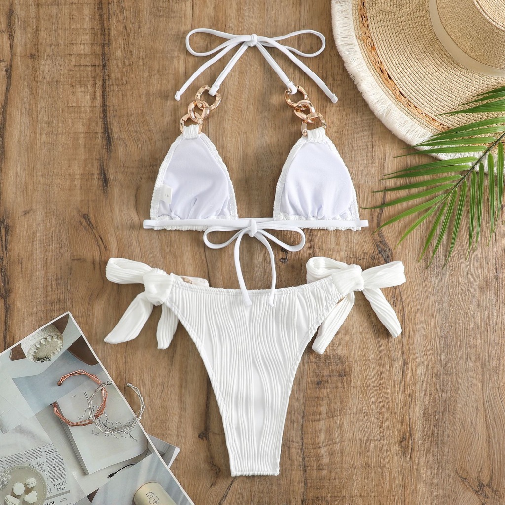 Bộ Bikini Đi Biển hai mảnh phối dây xích, chất liệu dày dặn cao cấp, Siêu Hot mùa hè 2024 | BigBuy360 - bigbuy360.vn