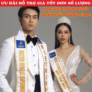[ IN Chữ Theo Yêu Cầu ] Sash Băng Đeo Chéo - Hội Nghị - Sinh Nhật - IN Cao Cấp Không Bong Tróc
