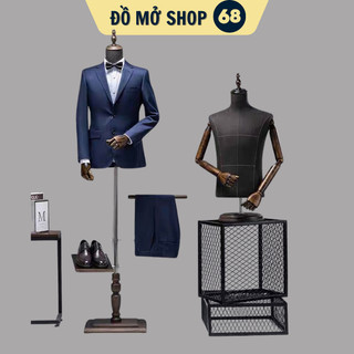  Manocanh nam tay gỗ có giá vắt quần giá để giày dép hàng nhập khẩu ma nơ canh nam bán thân chuyên mặc vest nam 