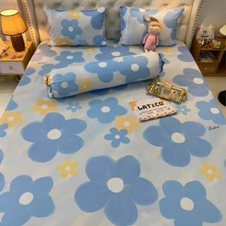 Mẫu Hoa sơn dầu. Bộ ga giường thun Latico siêu lạnh Lụa (áo gối ôm khoá kéo)