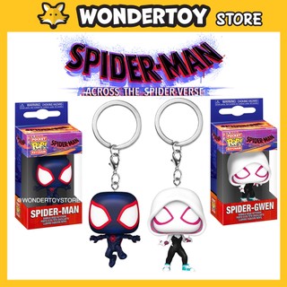 Móc khoá Funko Pop Mô hình Người Nhện Spider-Man Across to Spider Verse Miles Morales, Gwen