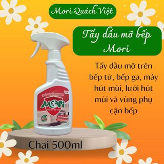 Tẩy dầu mỡ bếp và tẩy dầu mỡ máy hút mùi MORI, tẩy dầu mỡ siêu sạch, chai 500ml