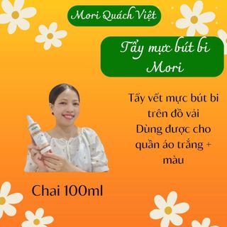 Tẩy mực bút bi mori, tẩy vết mực bút bi trên quần áo, chai 100ml, quachviet208