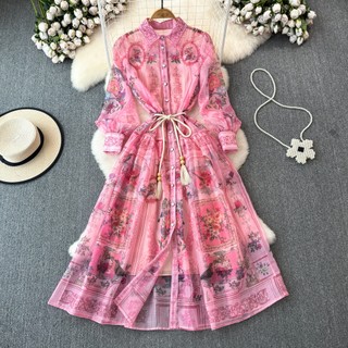 #4650 [CÓ SẴN - GIAO NGAY] Đầm dài tay có lớp lót trong Quảng Châu kèm váy hai dây mặc trong phong cách retro vintage