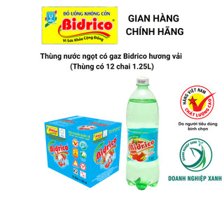 Nước Ngọt Có Gaz Bidrico Hương Vải Giải Khát ( Thùng 12 chai 1.25L )