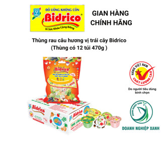 Thạch Rau Câu Hương Vị Trái Cây Bidrico ( Thùng 12 túi 470g )
