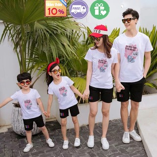 Set đồ gia đình đi biển set đôi bố mẹ và bé set mẹ và bé bé trai gái đồng phục gia đình combo 3 4 5 áo gia đình  -db07