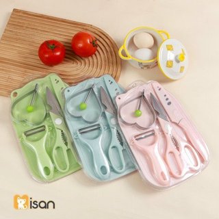 K137 - Set dao thớt 5 chi tiết chế biến ăn dặm cho bé, bộ dao thớt chế biến ăn dặm kiểu nhật cho bé chính hãng Misan
