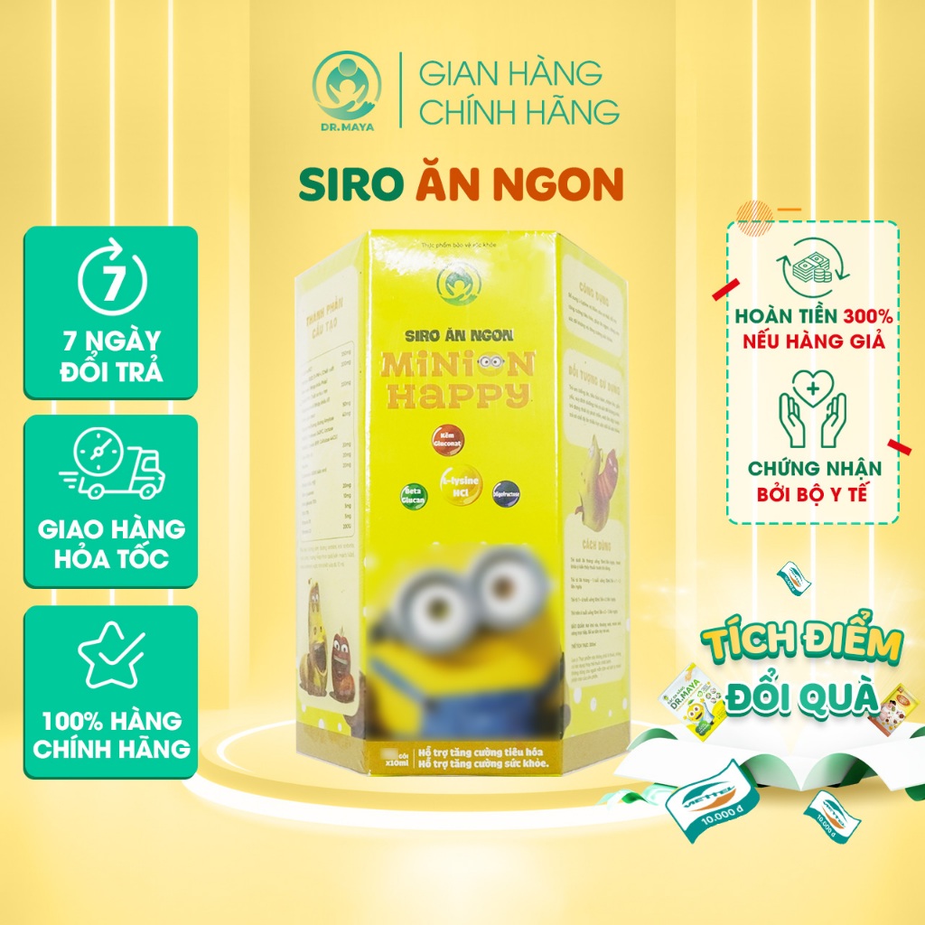 Siro ăn ngon Minion Happy hộp 30 gói