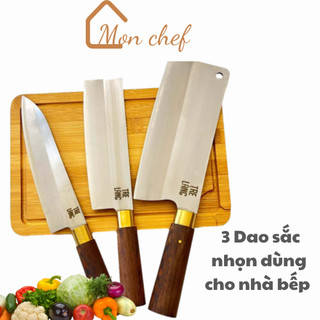 Bộ dao nhà bếp thép không rỉ độ bền cao cấp Aus8 siêu sắc Monchef