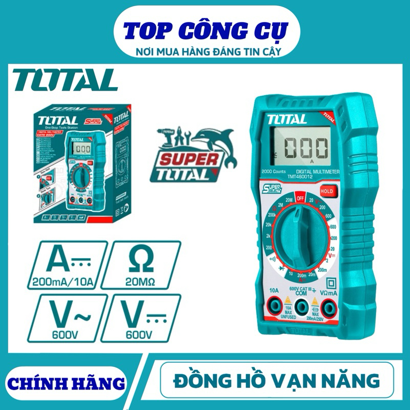 ĐỒ NGHỀ TOTAL Đồng hồ đo điện vạn năng TMT460012