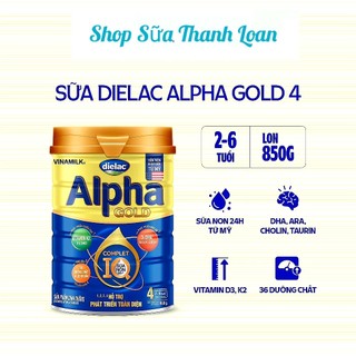 [HSD T10-2025] Sữa Bột Vinamilk Dielac Alpha Gold 4 - Hộp thiếc 850g (Cho Trẻ Từ 2- 6 Tuổi).