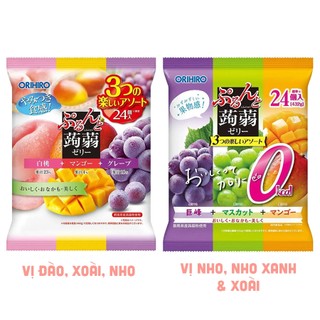Thạch Orihiro mix 3 vị trái cây gói 24 túi nhỏ