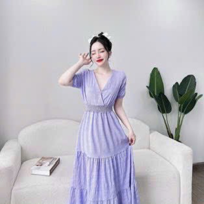 vấy tím chun eo