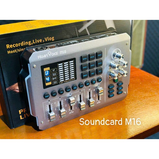 Soundcarf M16 vỏ nhôm 9 hiệu ứng thay đổi giọng nói, autune, dễ dàng kết nối với micro thu âm 5V/220V