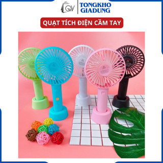 Quạt Tích Điện Mini Cầm Tay 3 Chế Độ Gió Tặng kèm pin Và Dây cáp sặc
